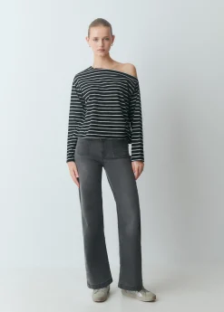 Camiseta raya lurex escote barco