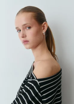 Camiseta raya lurex escote barco