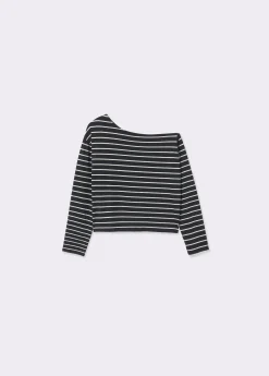 Camiseta raya lurex escote barco