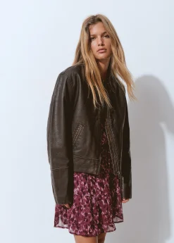 Cazadora efecto piel