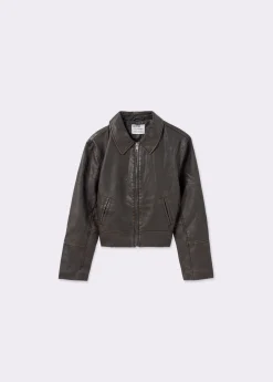 Cazadora efecto piel