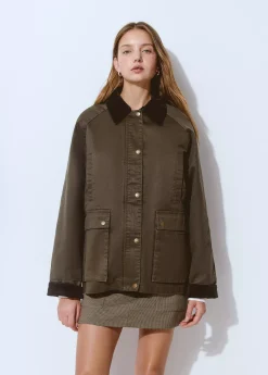 Chaqueta encerada con chaleco borrego extraíble