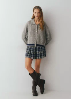 Chaqueta punto cuello polo contrastes