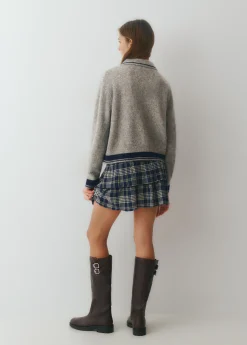 Chaqueta punto cuello polo contrastes