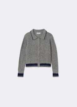 Chaqueta punto cuello polo contrastes