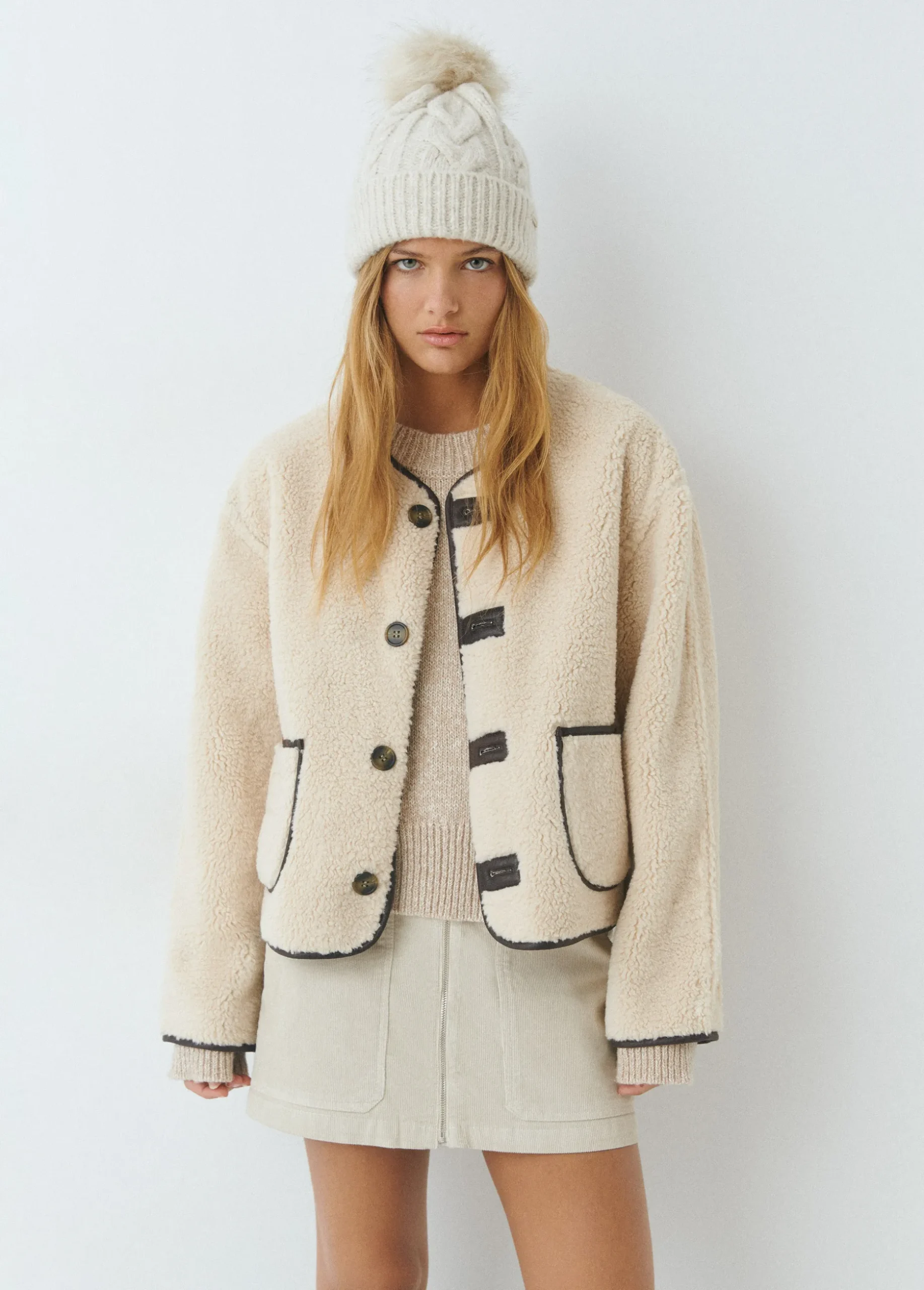 Chaqueta reversible doble faz efecto piel