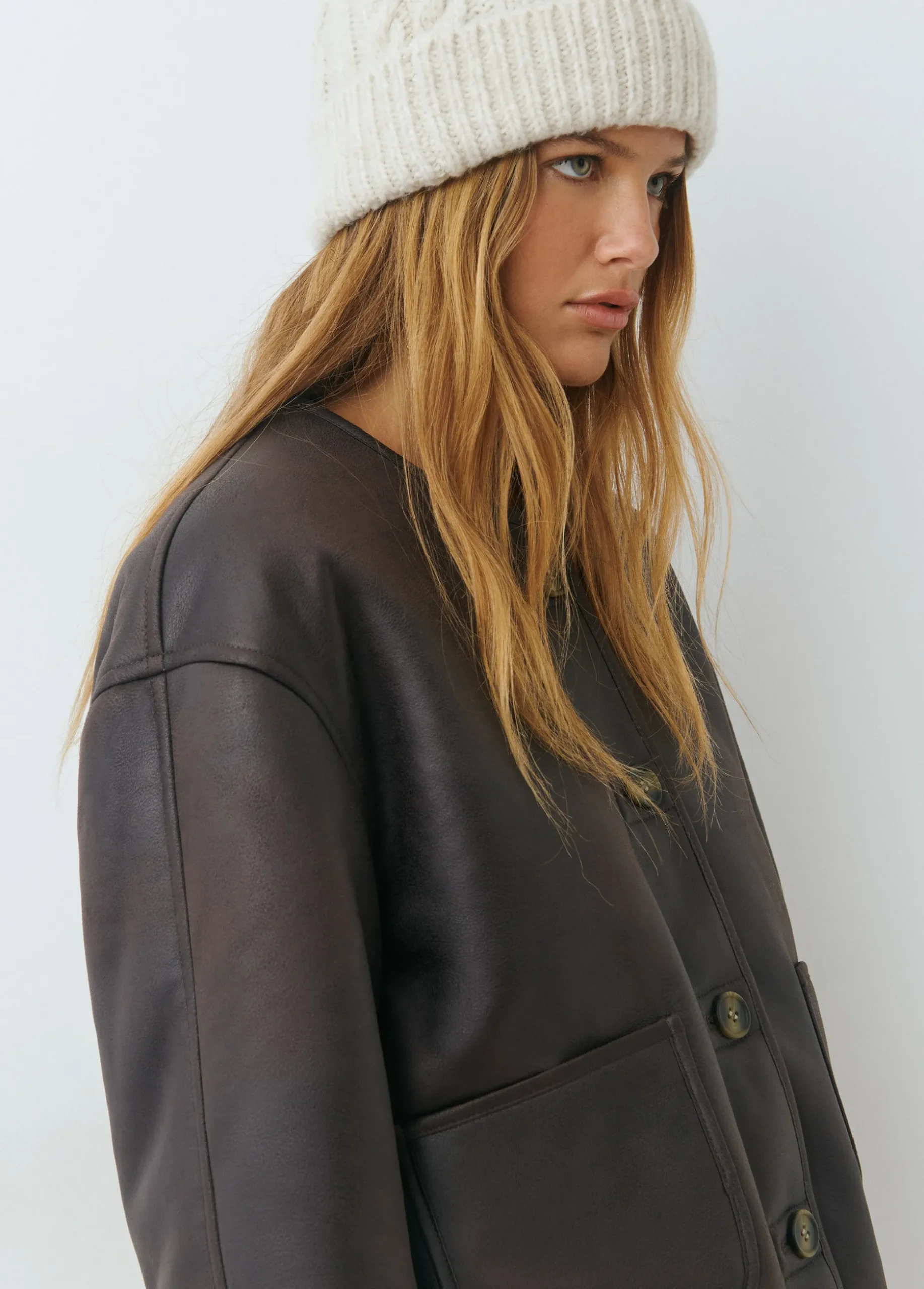 Chaqueta reversible doble faz efecto piel