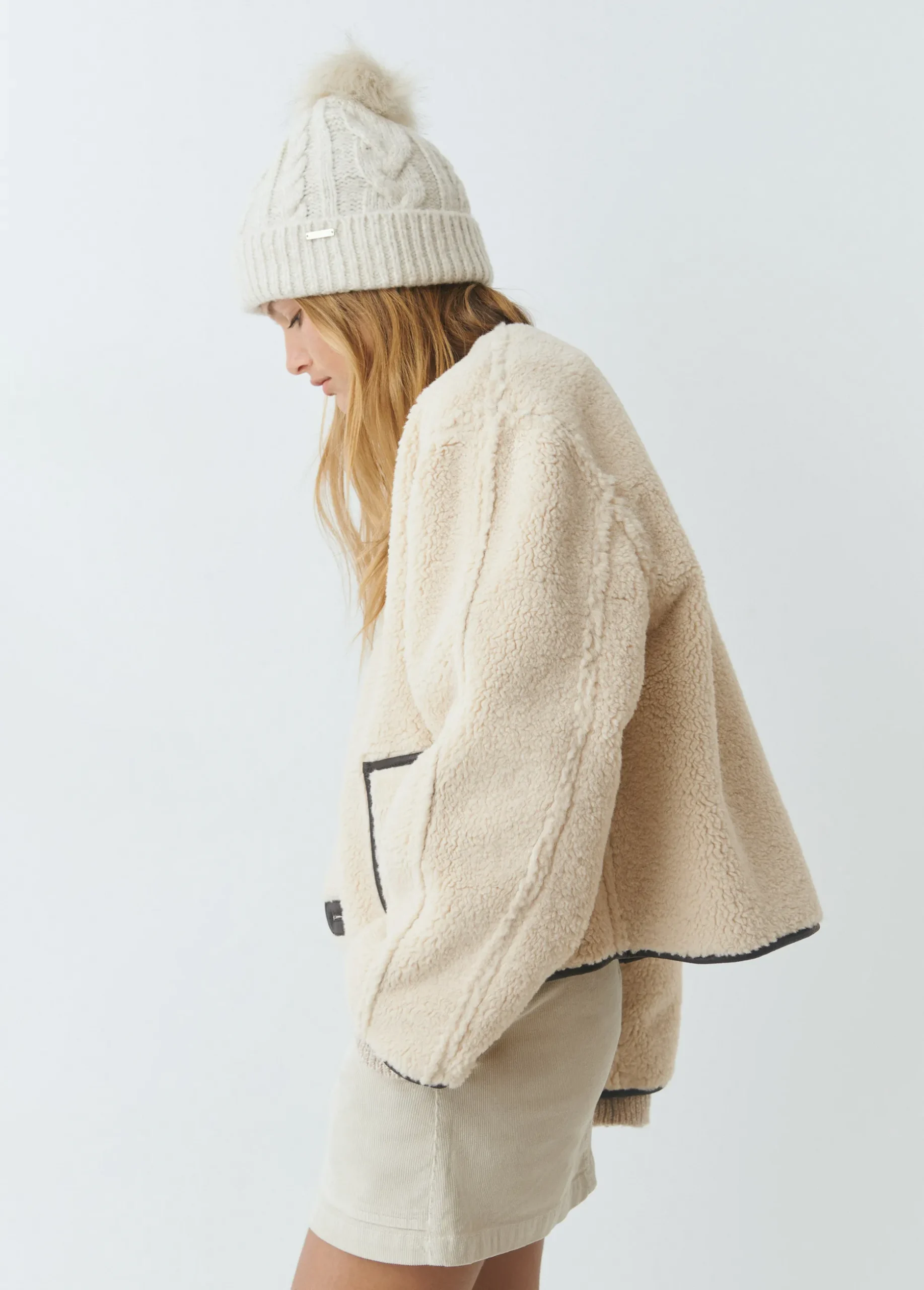 Chaqueta reversible doble faz efecto piel