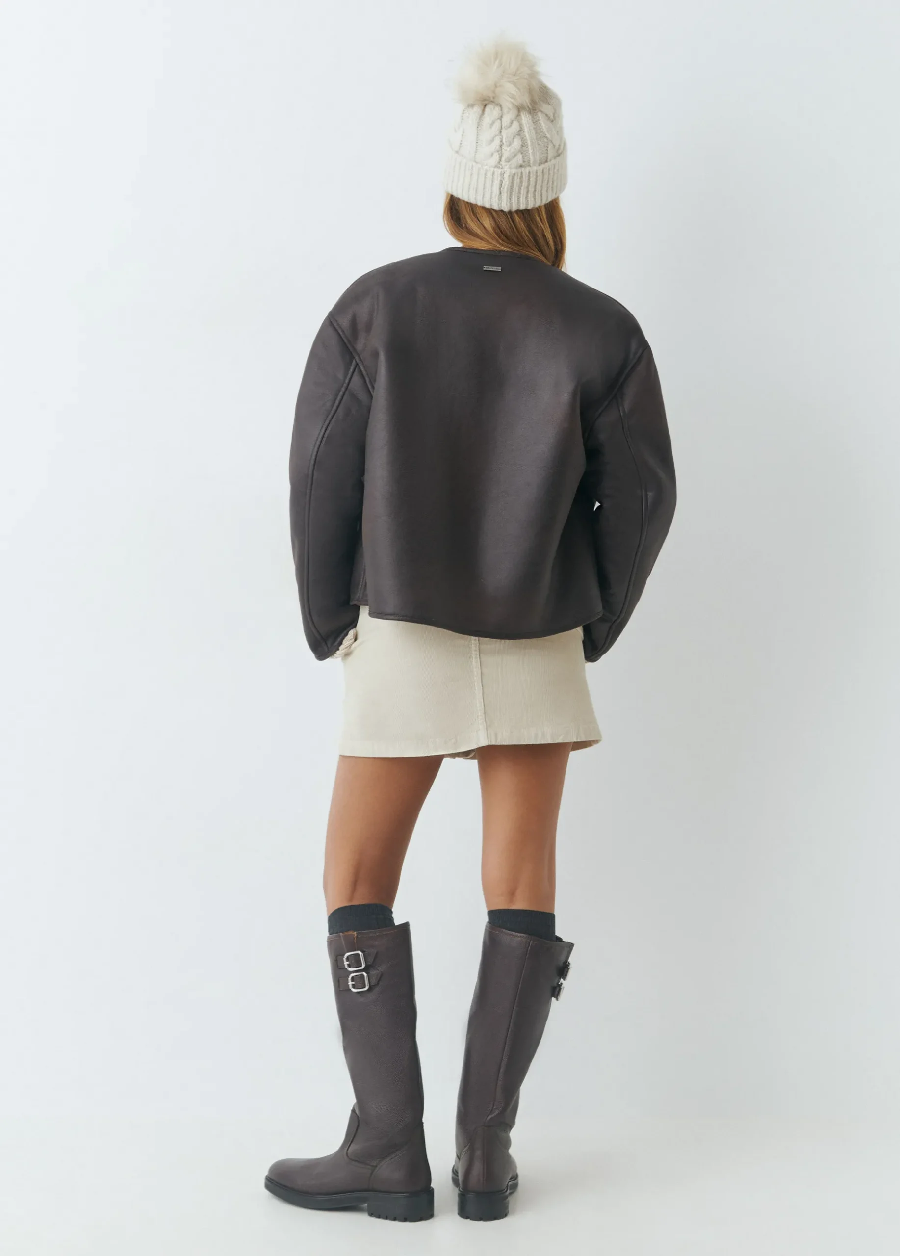 Chaqueta reversible doble faz efecto piel