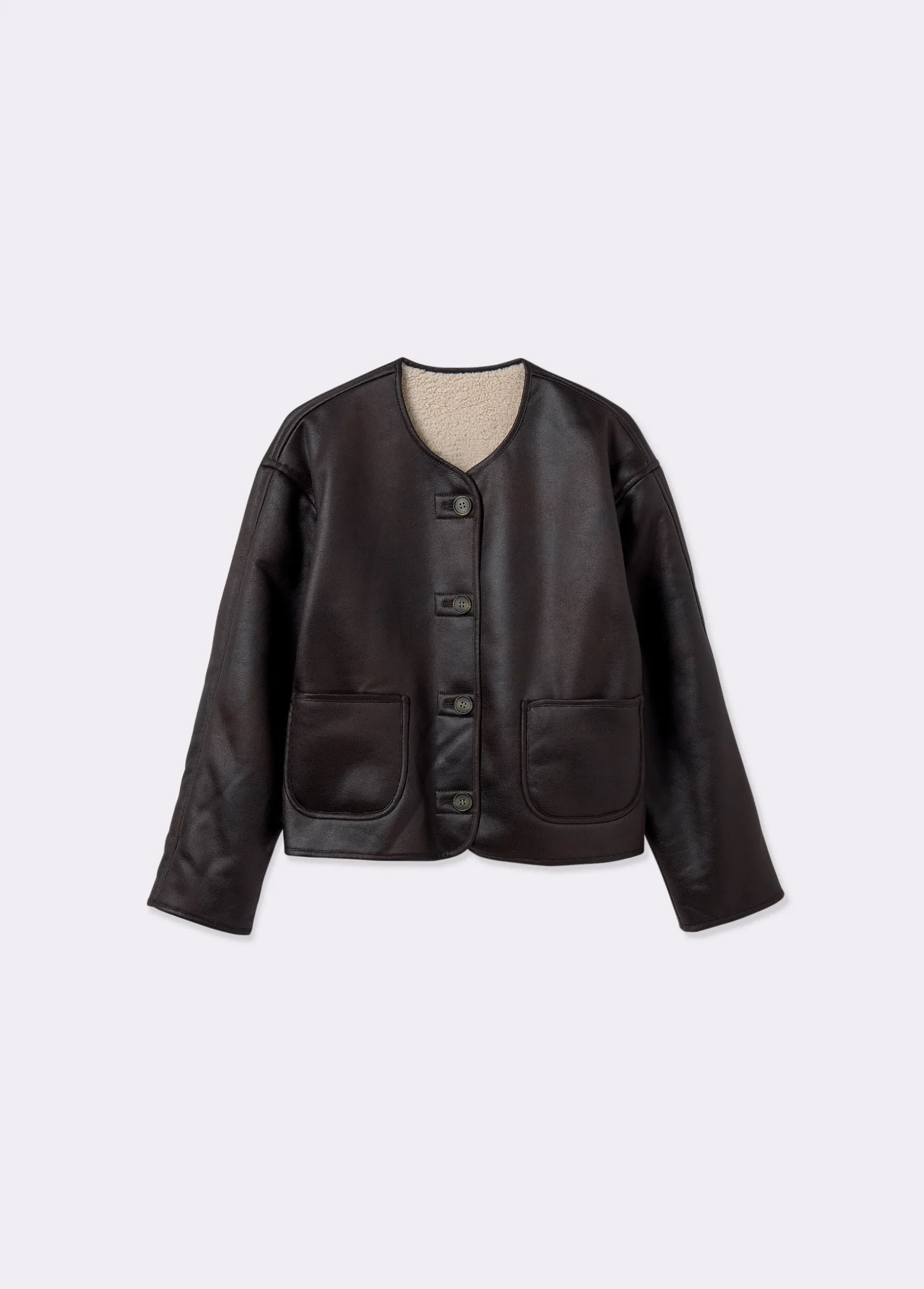 Chaqueta reversible doble faz efecto piel