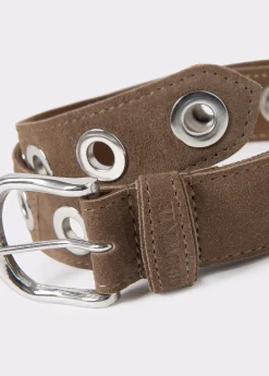 Cinturón piel eyelets