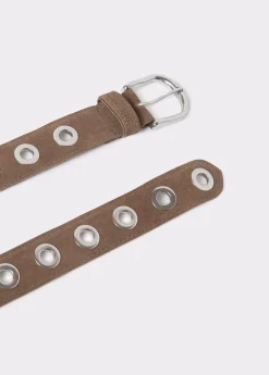 Cinturón piel eyelets