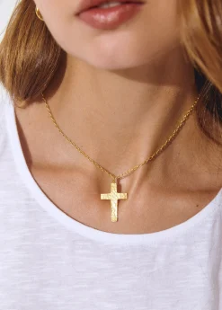 Collar cruz dorado
