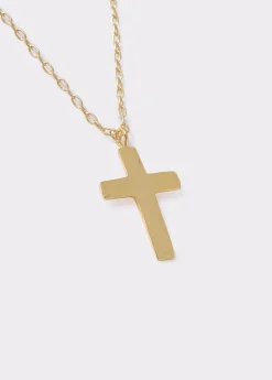 Collar cruz dorado