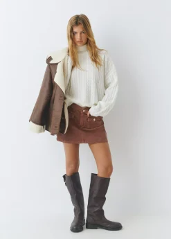 Falda bolsillos pana