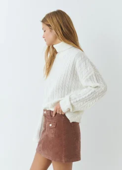 Falda bolsillos pana