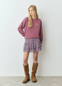 Falda estampada volantes