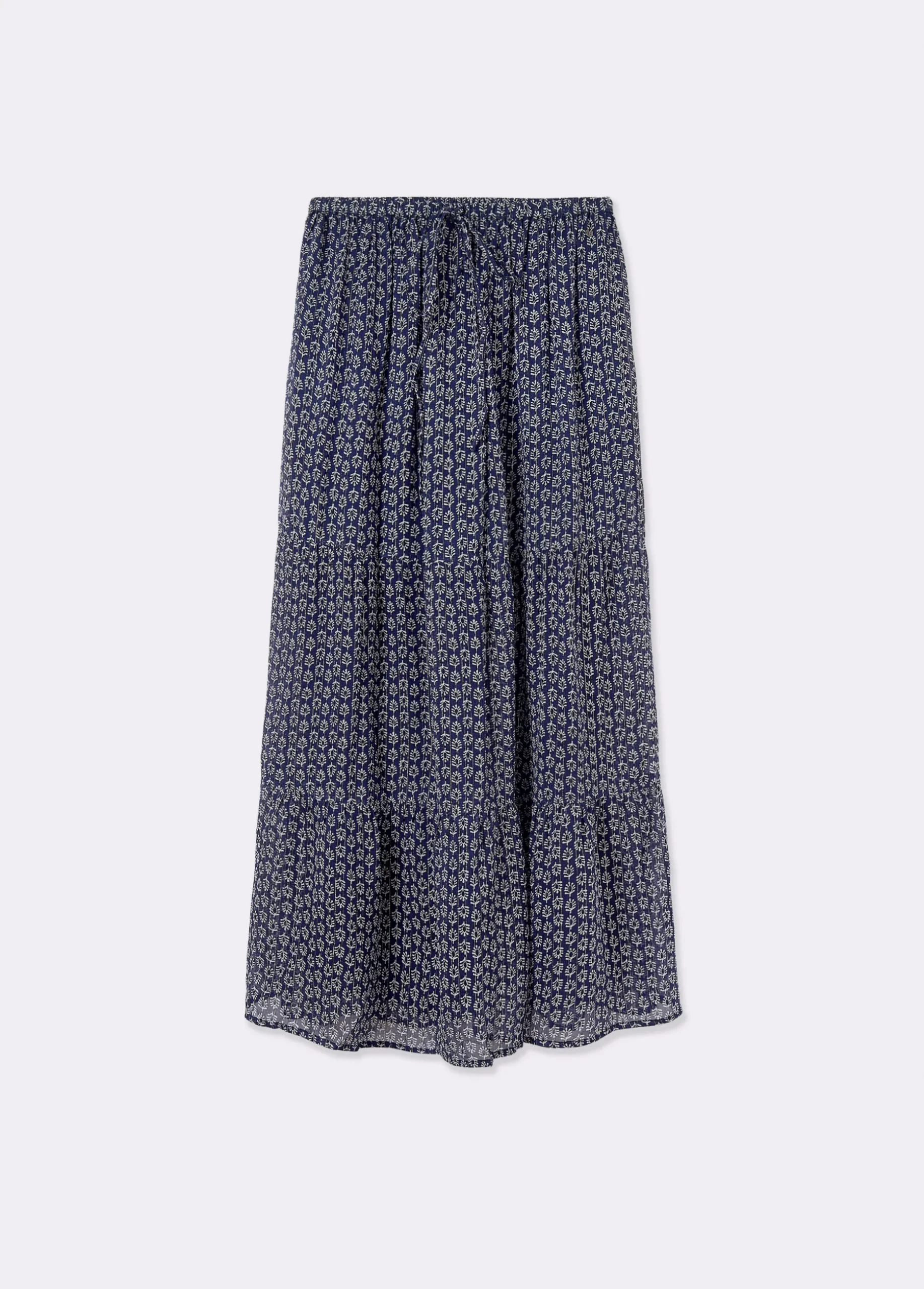 Falda fluida larga estampada