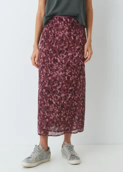 Falda midi estampada brillo