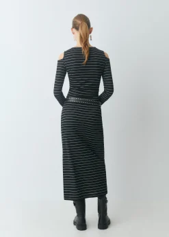 Falda midi raya lurex