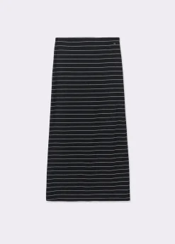 Falda midi raya lurex