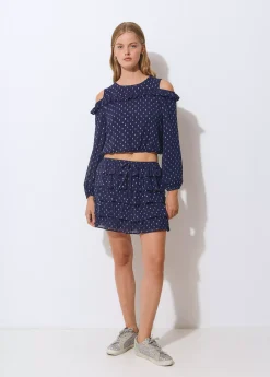 Falda multivolantes brillo