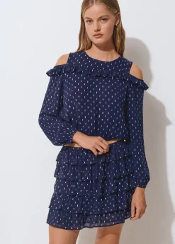 Falda multivolantes brillo