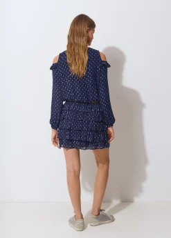 Falda multivolantes brillo