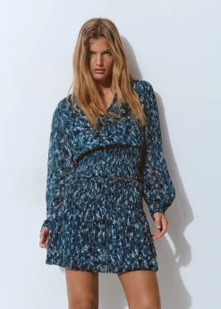 Falda tipo globo estampado brillo