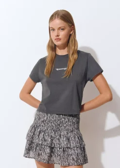 Falda volantes brillo estampada