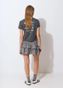 Falda volantes brillo estampada