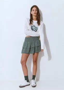 Falda volantes estampado bicolor