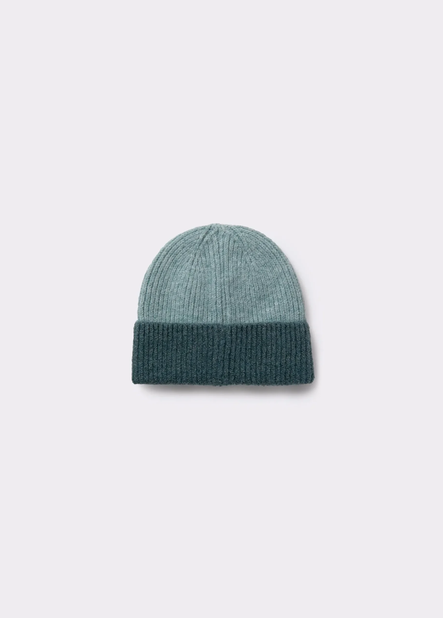 Gorro bicolor canalé lurex