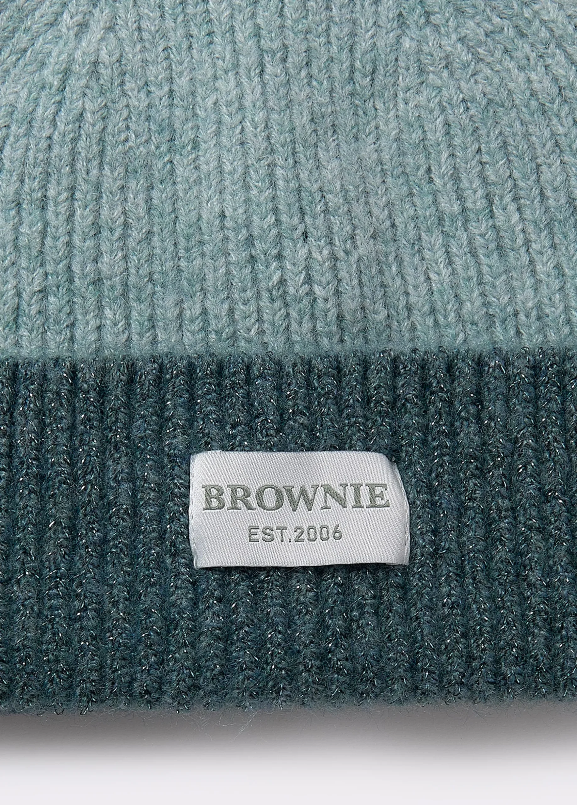 Gorro bicolor canalé lurex