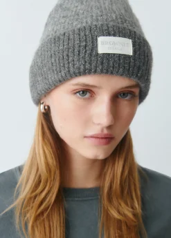 Gorro bicolor canalé lurex