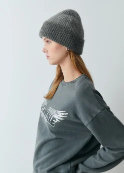 Gorro bicolor canalé lurex