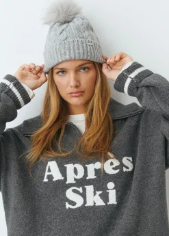 Gorro trenza bola pelo