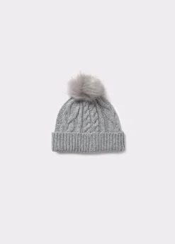 Gorro trenza bola pelo
