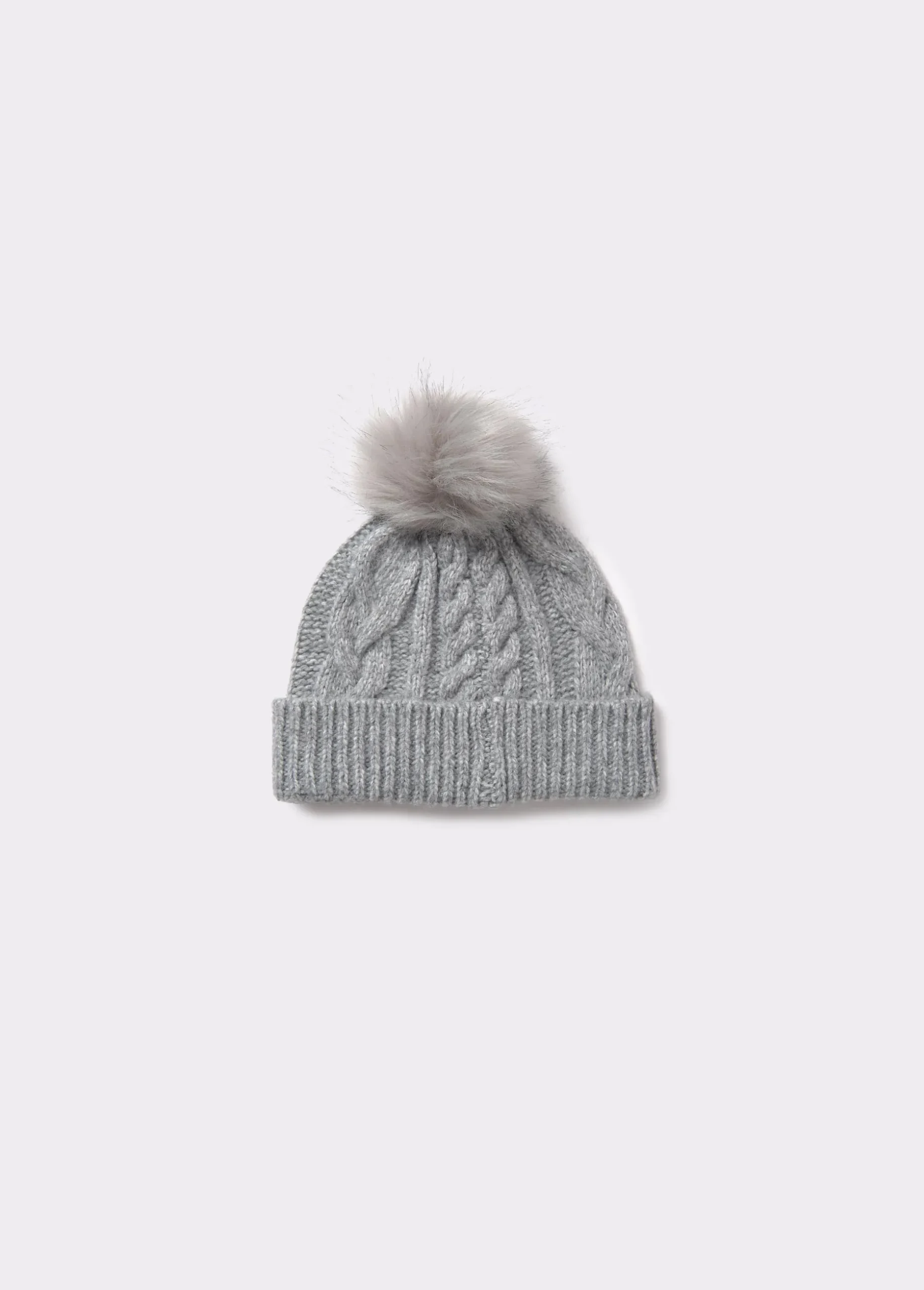 Gorro trenza bola pelo