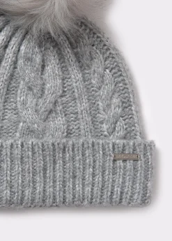 Gorro trenza bola pelo