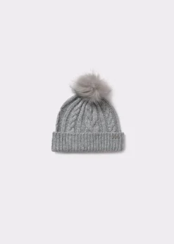 Gorro trenza bola pelo