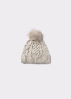 Gorro trenza bola pelo