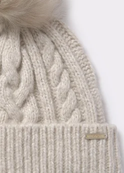 Gorro trenza bola pelo