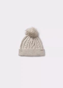 Gorro trenza bola pelo