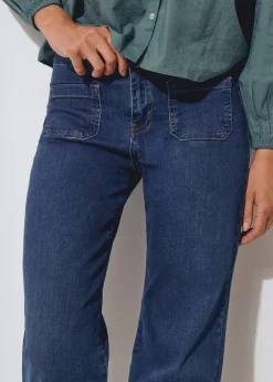 Jeans culotte bajo desdoblado