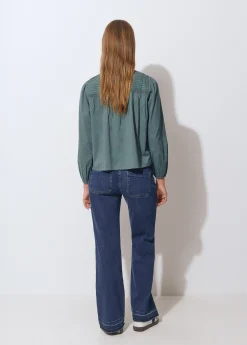 Jeans culotte bajo desdoblado