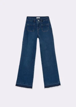 Jeans culotte bajo desdoblado