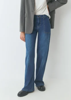 Jeans culotte bolsillo frontal