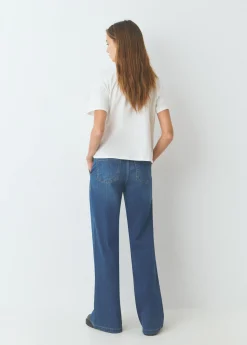 Jeans culotte bolsillo frontal