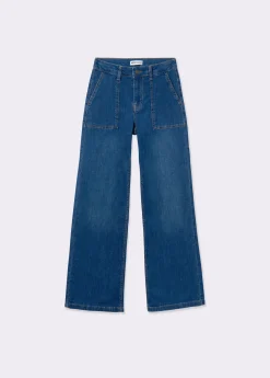 Jeans culotte bolsillo frontal